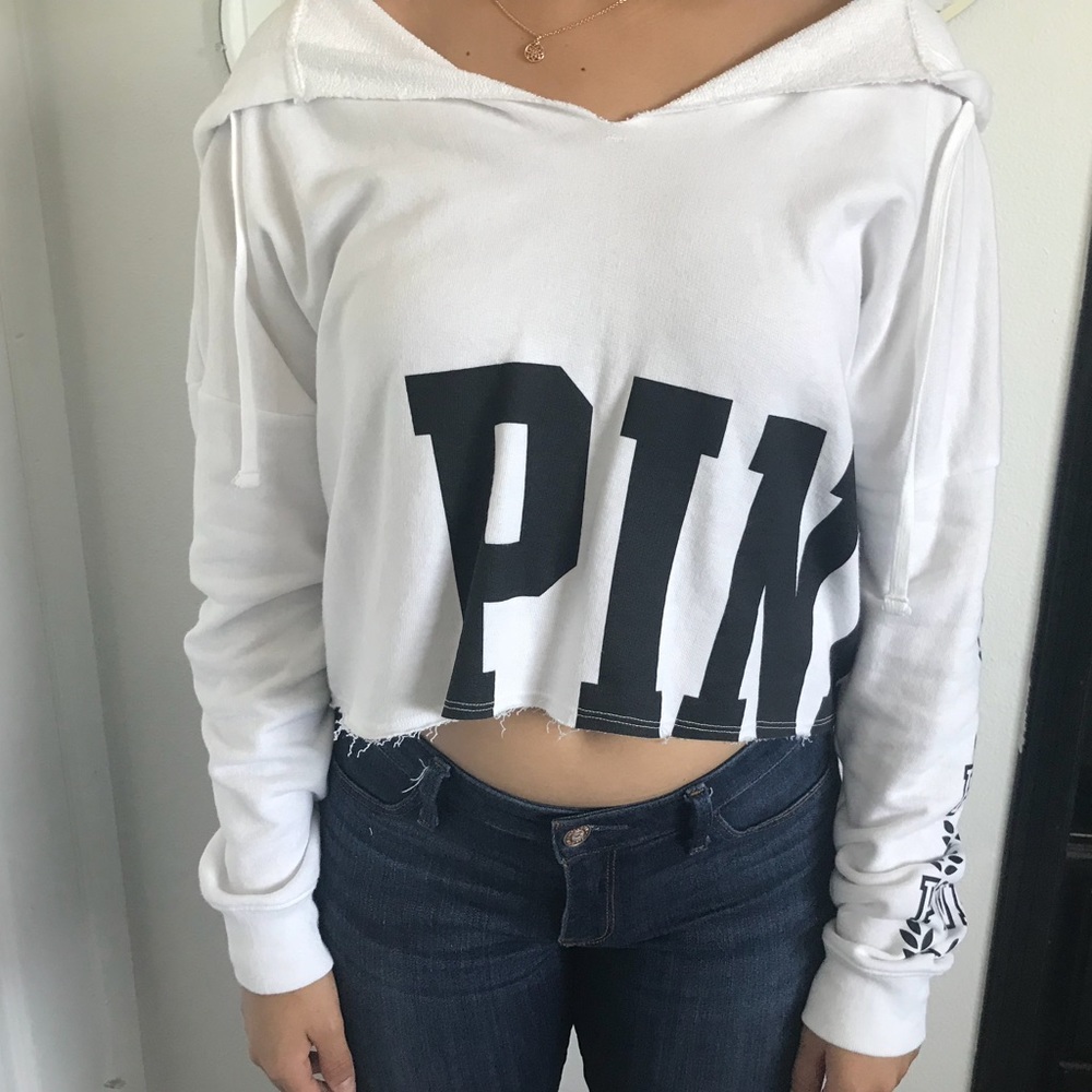 PINK crop hoodie